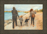 Family Walk On The Beach