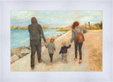 Family Walk On The Beach