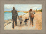 Family Walk On The Beach