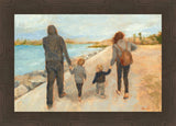 Family Walk On The Beach