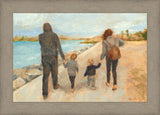 Family Walk On The Beach