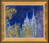 Salt Lake City Temple Lights Original Artwork