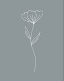 Minimalist Flower Blue Gallery Wrap