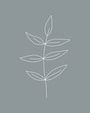 Minimalist Leaves Blue Gallery Wrap
