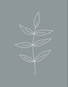 Minimalist Leaves Blue Gallery Wrap