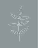 Minimalist Leaves Blue Gallery Wrap