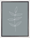 Minimalist Leaves Blue Gallery Wrap