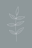 Minimalist Leaves Blue Gallery Wrap