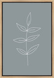 Minimalist Leaves Blue Gallery Wrap