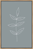 Minimalist Leaves Blue Gallery Wrap