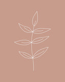 Minimalist Leaves Pink Gallery Wrap
