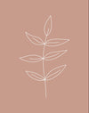 Minimalist Leaves Pink Gallery Wrap