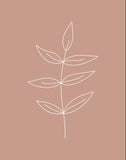Minimalist Leaves Pink Gallery Wrap