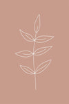 Minimalist Leaves Pink Gallery Wrap