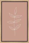 Minimalist Leaves Pink Gallery Wrap