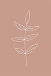 Minimalist Leaves Pink Gallery Wrap