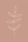 Minimalist Leaves Pink Gallery Wrap