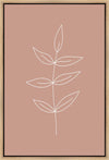 Minimalist Leaves Pink Gallery Wrap
