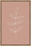 Minimalist Leaves Pink Gallery Wrap