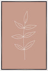 Minimalist Leaves Pink Gallery Wrap
