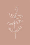 Minimalist Leaves Pink Gallery Wrap