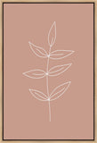 Minimalist Leaves Pink Gallery Wrap