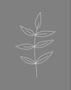 Minimalist Leaves Gray Gallery Wrap