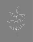 Minimalist Leaves Gray Gallery Wrap