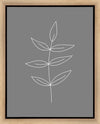 Minimalist Leaves Gray Gallery Wrap