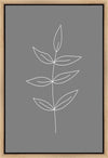 Minimalist Leaves Gray Gallery Wrap