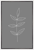 Minimalist Leaves Gray Gallery Wrap