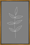 Minimalist Leaves Gray Gallery Wrap