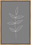 Minimalist Leaves Gray Gallery Wrap