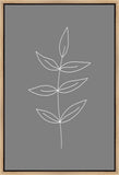 Minimalist Leaves Gray Gallery Wrap