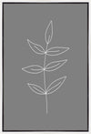 Minimalist Leaves Gray Gallery Wrap