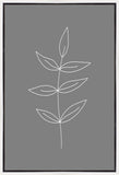 Minimalist Leaves Gray Gallery Wrap