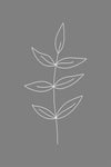 Minimalist Leaves Gray Gallery Wrap