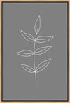 Minimalist Leaves Gray Gallery Wrap