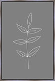 Minimalist Leaves Gray Gallery Wrap