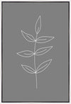 Minimalist Leaves Gray Gallery Wrap