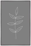 Minimalist Leaves Gray Gallery Wrap