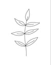 Minimalist Leaves White Gallery Wrap