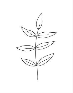 Minimalist Leaves White Gallery Wrap