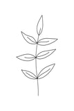 Minimalist Leaves White Gallery Wrap