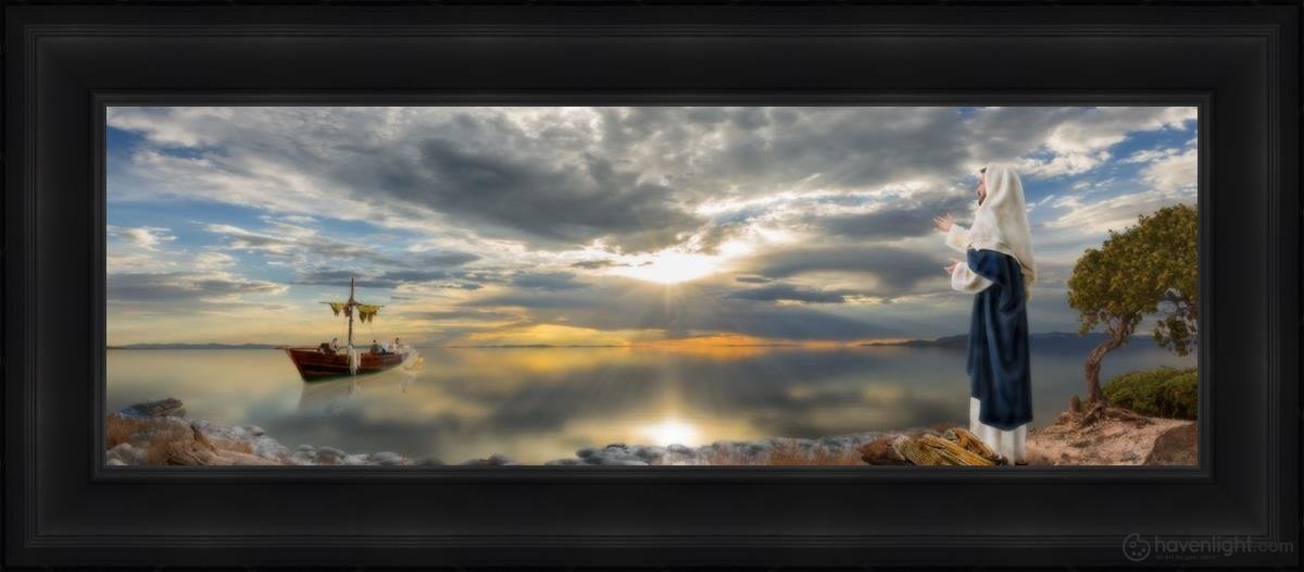 Cast Thy Net Open Edition Canvas / 36 X 12 Frame A 18 3/4 42 Art