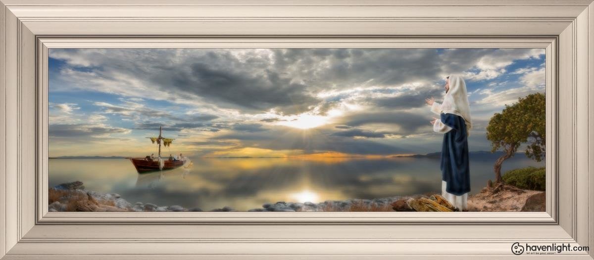 Cast Thy Net Open Edition Canvas / 36 X 12 Frame W 18 3/4 42 Art