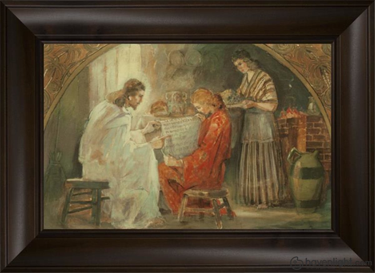 Christ With Mary And Martha Open Edition Canvas / 20 X 13 Frame A 18 3/4 25 Art