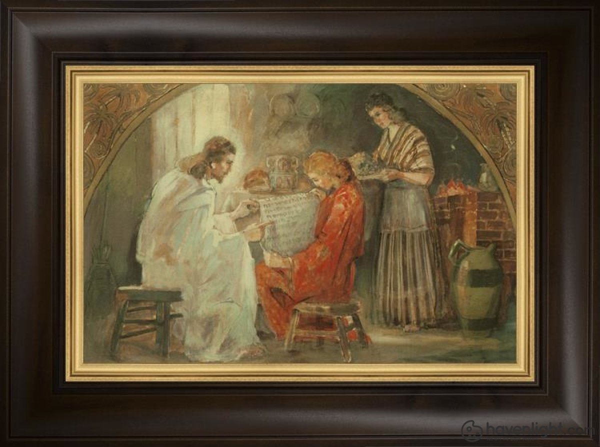 Christ With Mary And Martha Open Edition Canvas / 20 X 13 Frame B 1/2 27 Art