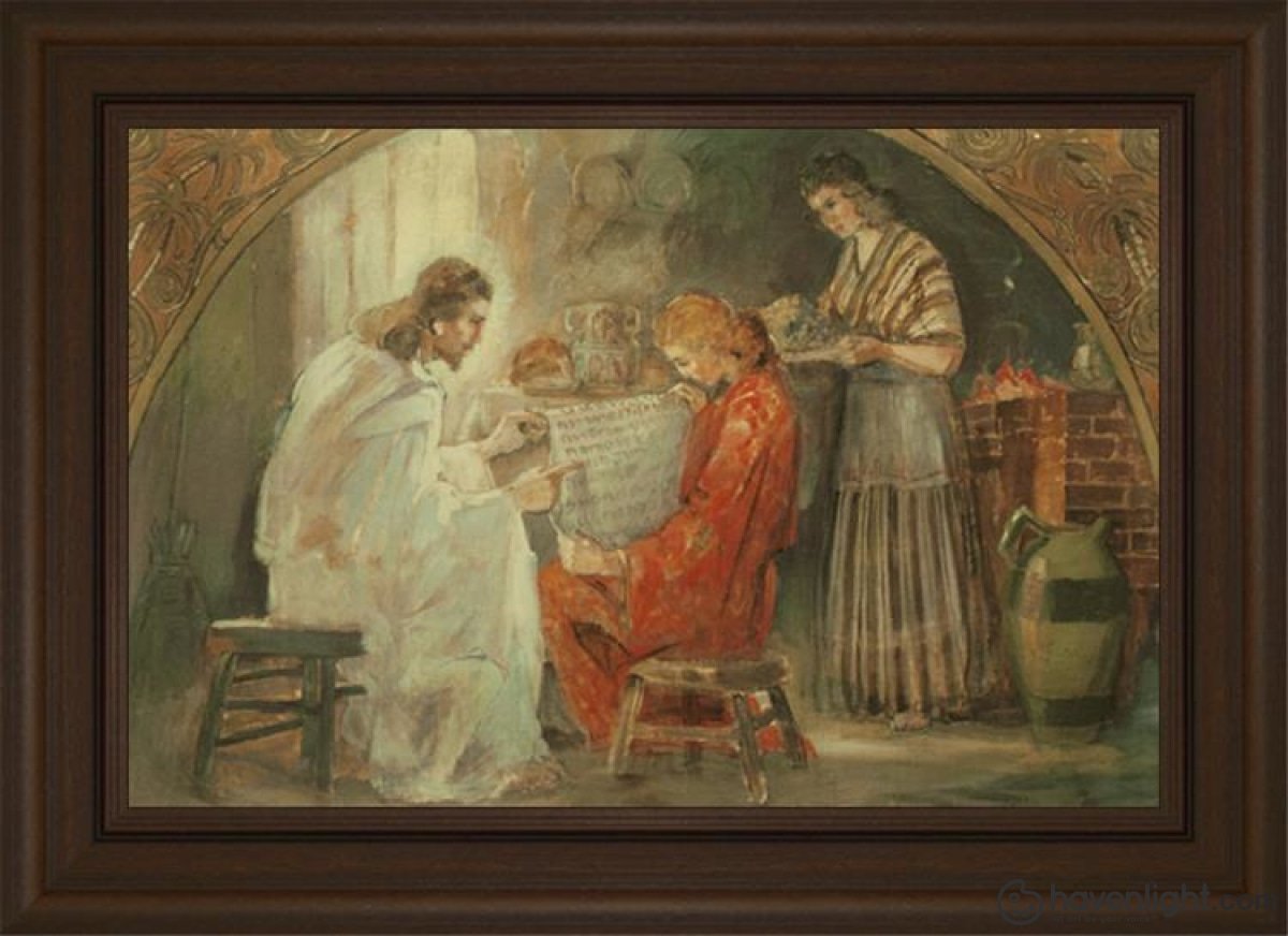 Christ With Mary And Martha Open Edition Canvas / 28 X 8 1/4 Frame A 15 34 3/4 Art