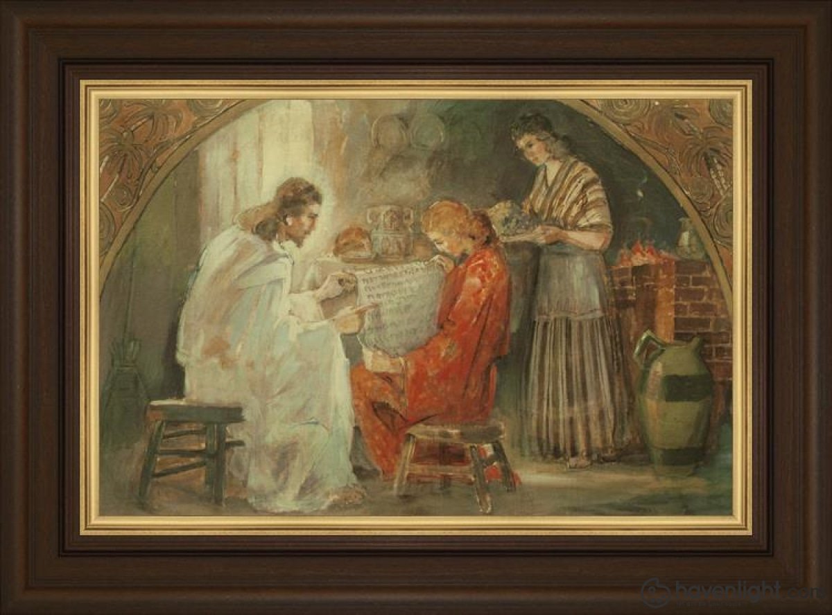 Christ With Mary And Martha Open Edition Canvas / 28 X 8 1/4 Frame B 16 3/4 36 1/2 Art
